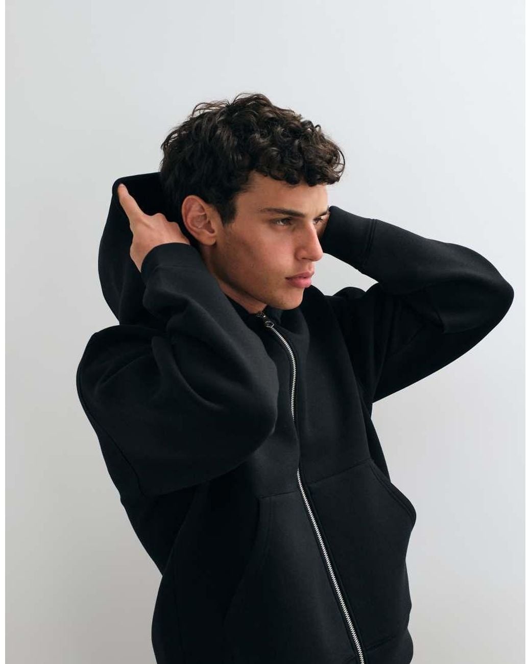 Jack & Jones Black Scubastyle Double Zip Through Hoodie for men
