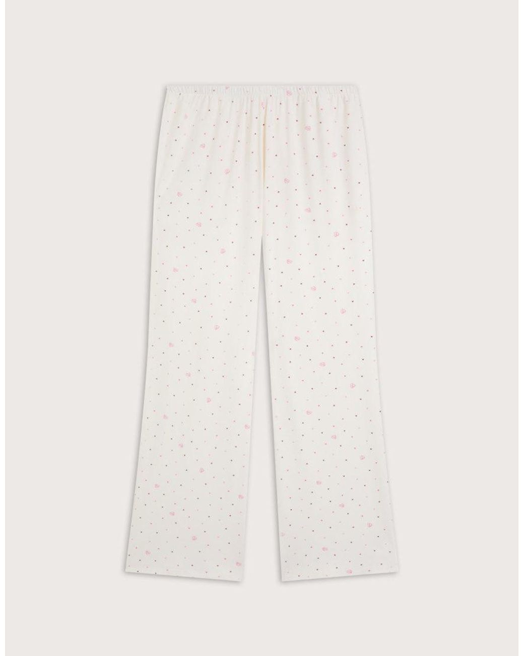 Tala Natural Soft Lounge Pointelle Drawstring Wide Leg Pyjama Bottoms