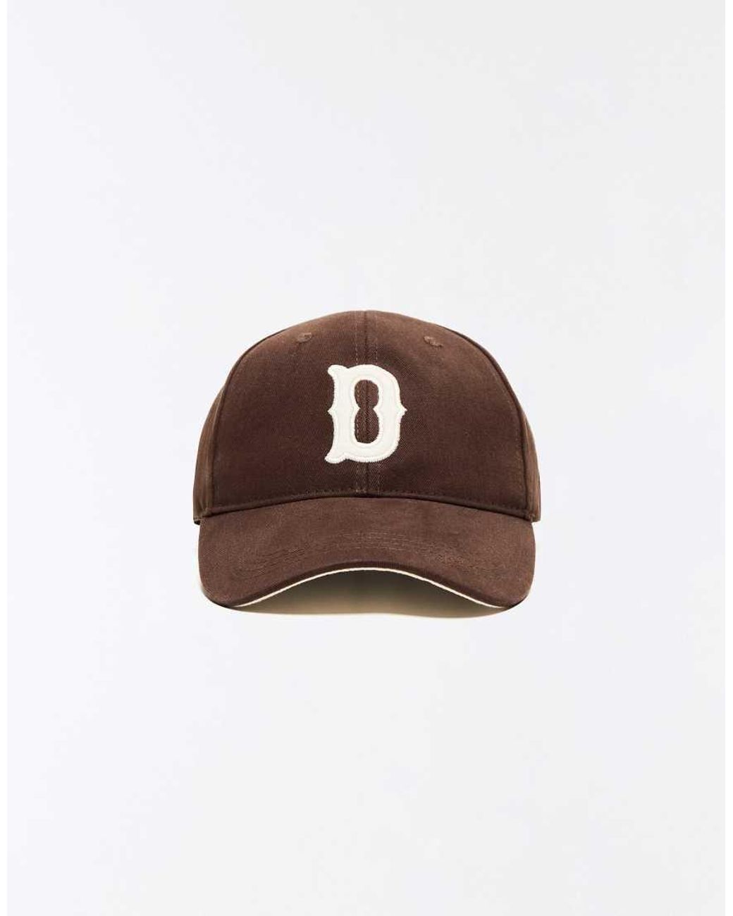 Bershka Brown Patch Cap for men