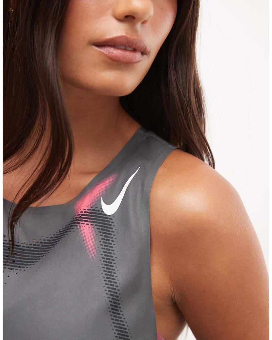 Nike Gray Aeroswift Dri-Fit Cropped Tank