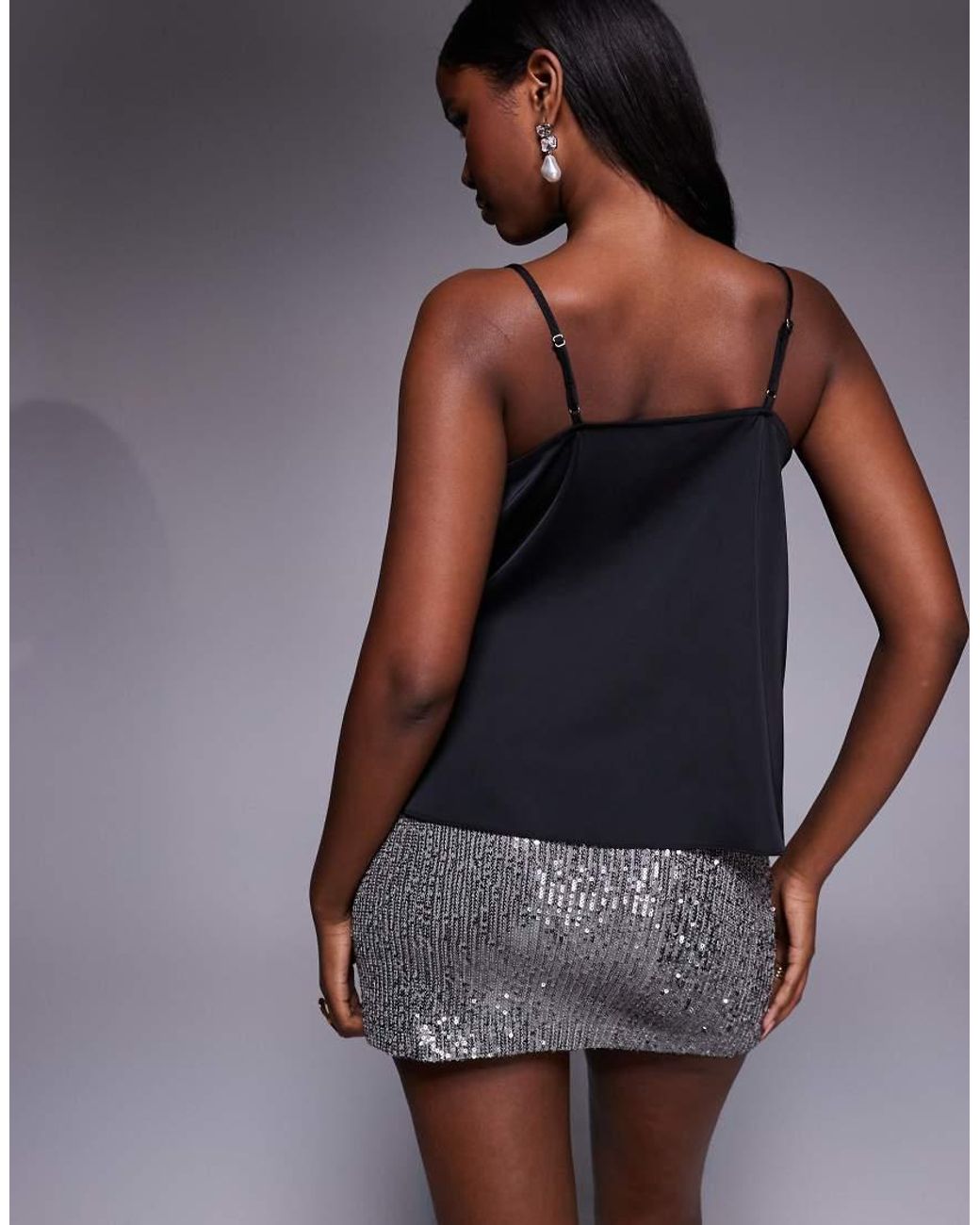 River Island Black Embellished Bow Detail Cami