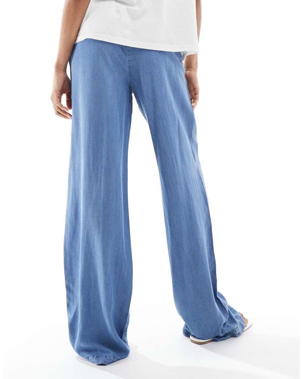 Vero Moda Blue Fluid Wide Leg Trousers