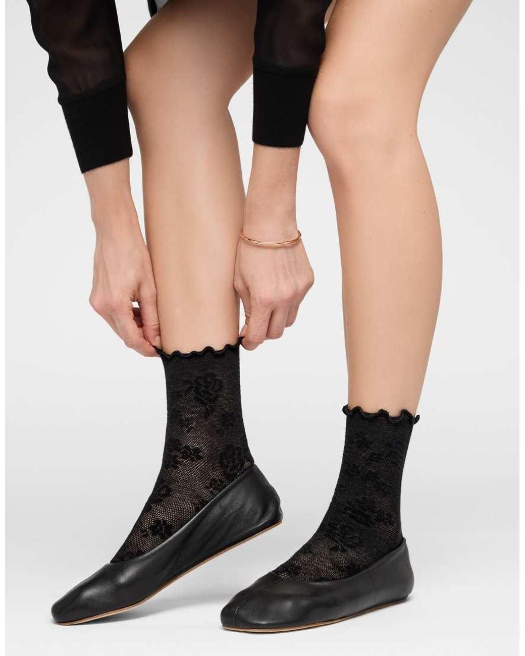 Calzedonia Black Lace-Effect Socks
