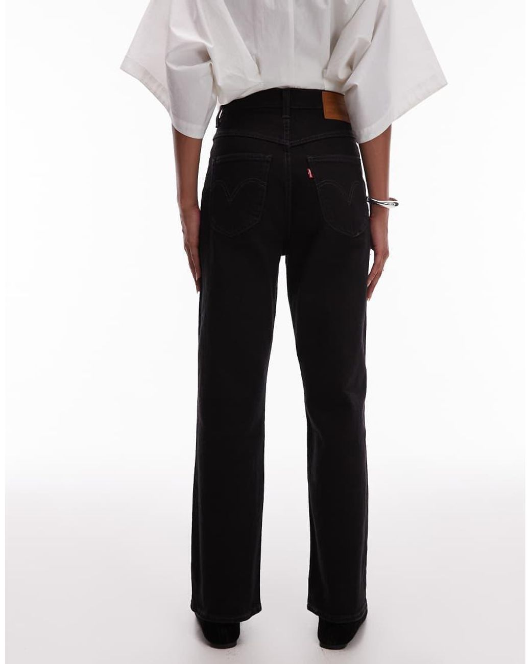 Levi's Black Ribcage Straight Ankle Western Jeans