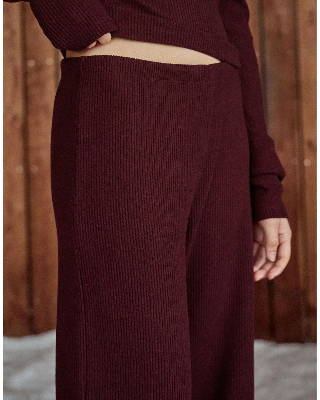 4th & Reckless Brown Ribbed Relaxed Pants
