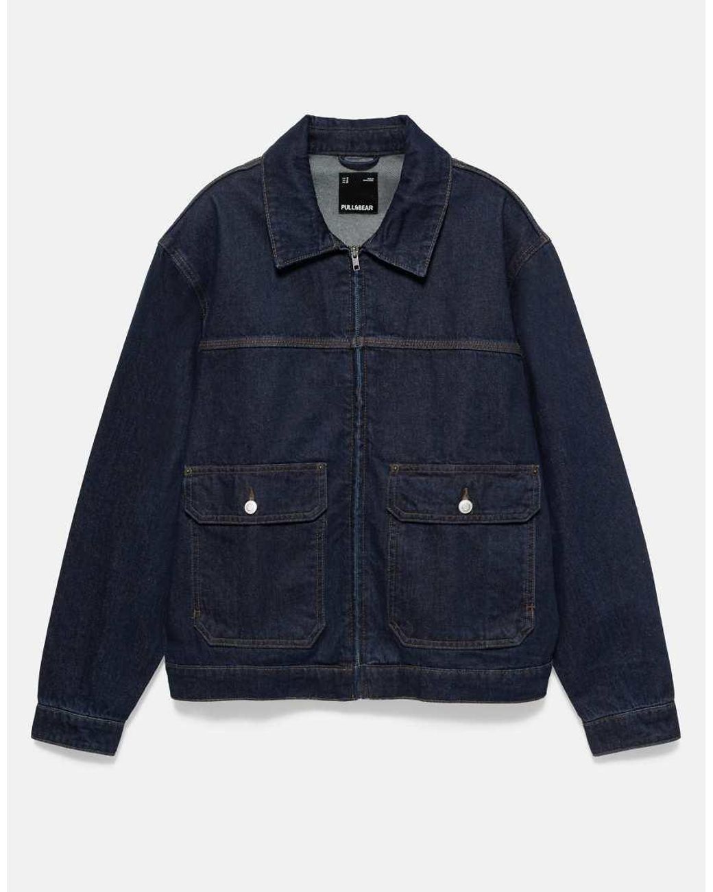 Giacca Di Jeans Multitasche di Pull&Bear in Blue da Uomo