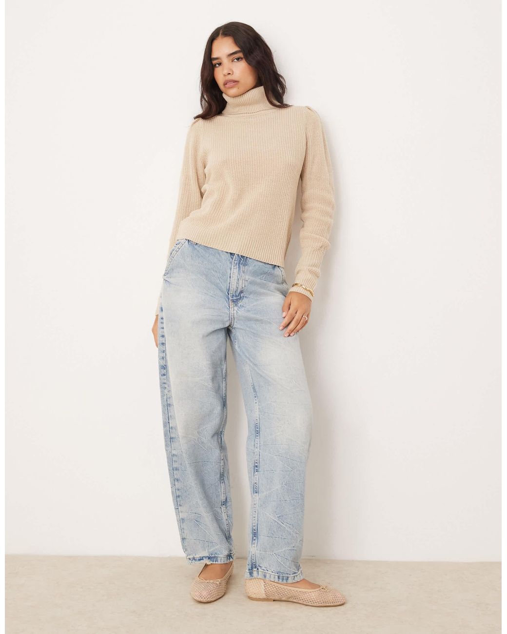 Vila Natural Roll Neck Knitted Jumper