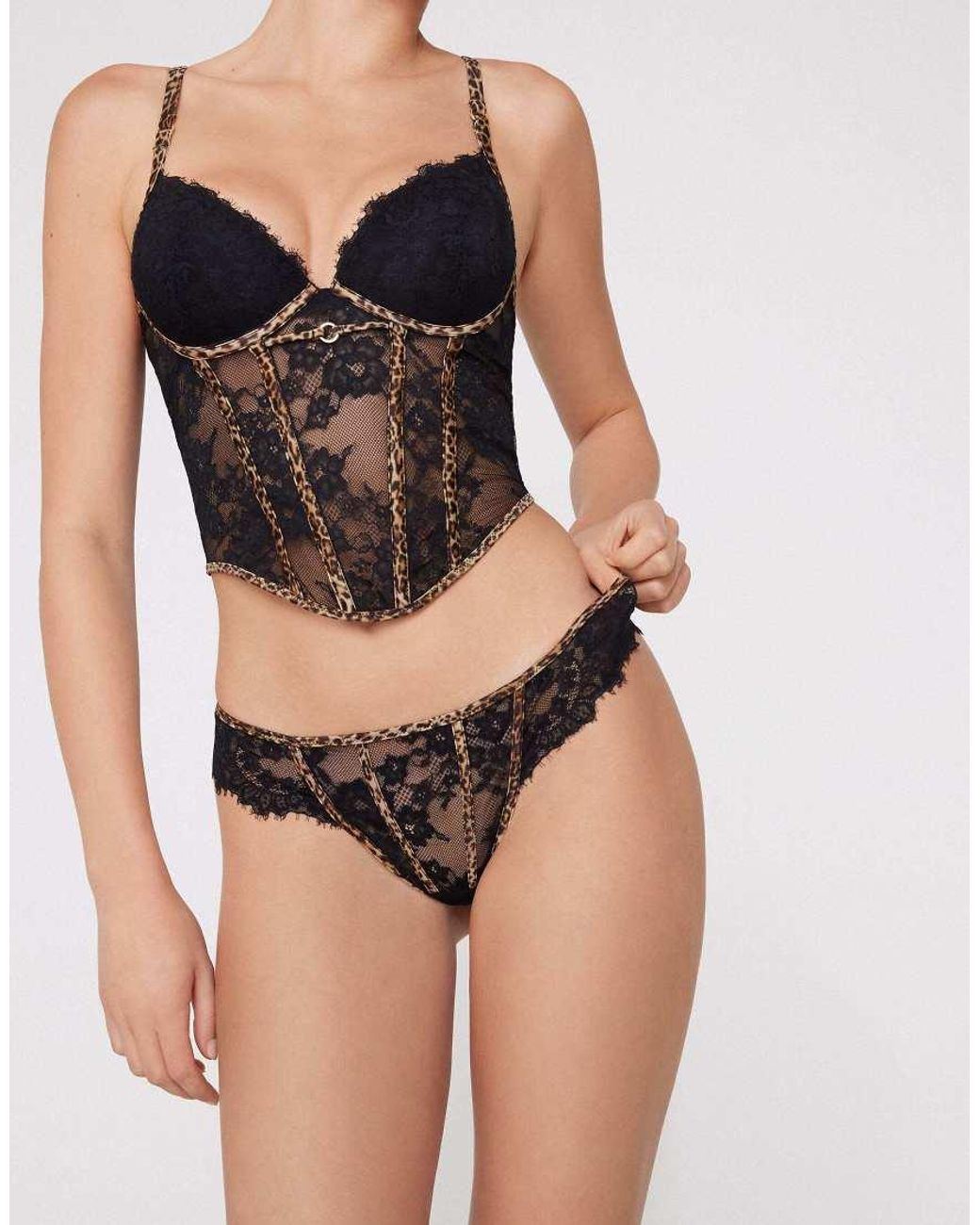 Tezenis Black Jungle Glow Brazilian Knickers