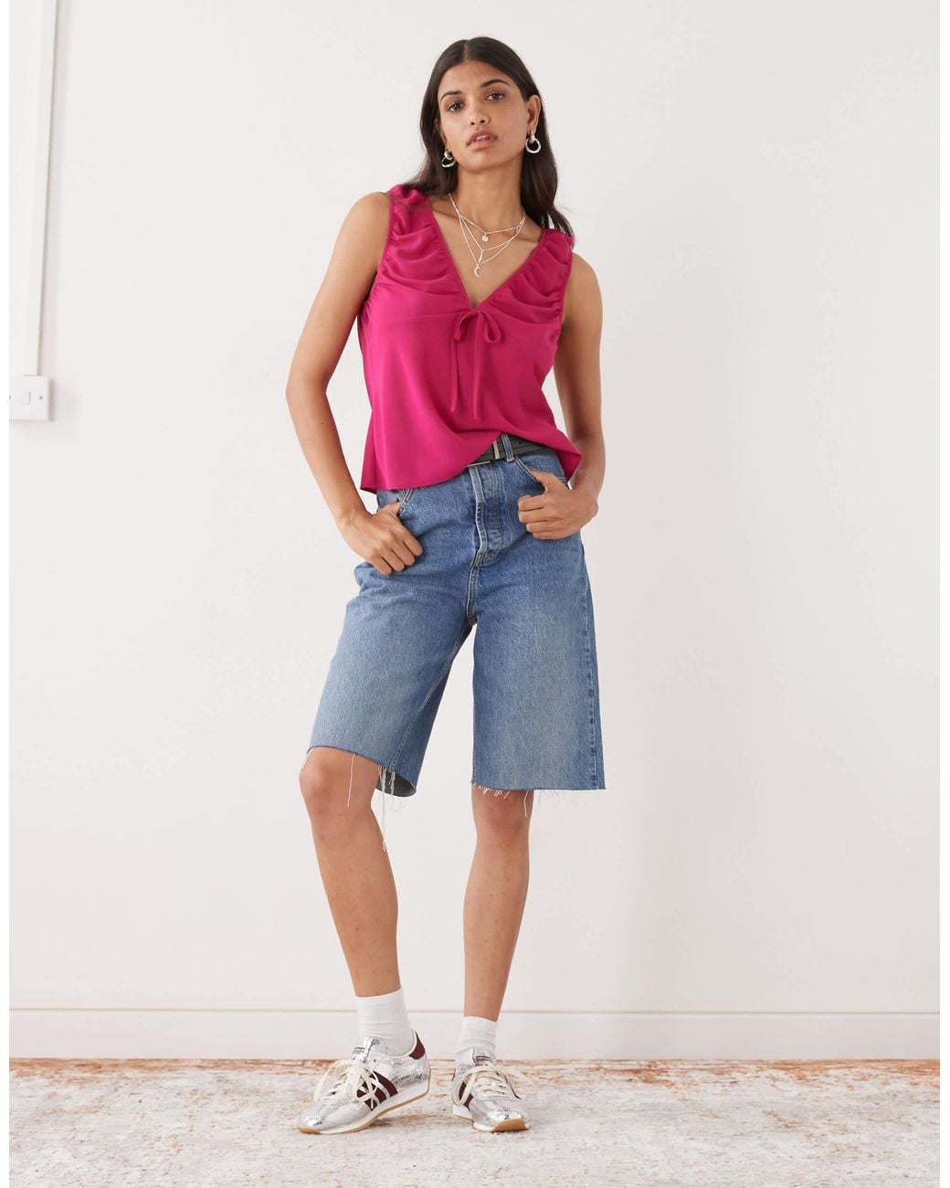 Collusion Pink Babydoll Chiffon Cami