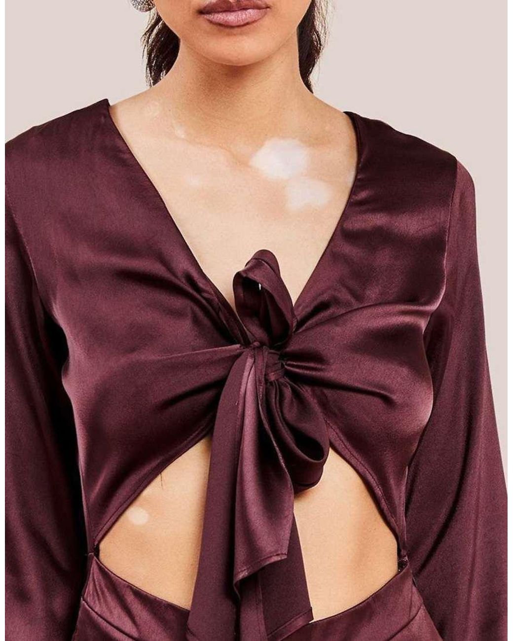 Goddiva Pink Cut Out Satin Jumpsuit