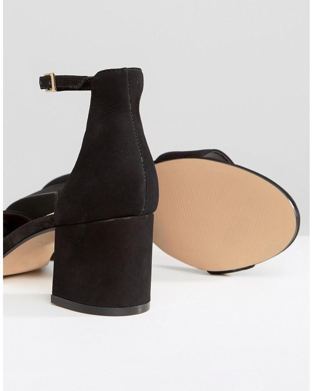 ALDO Villarosa Leather Block Heel Sandals in Black | Lyst