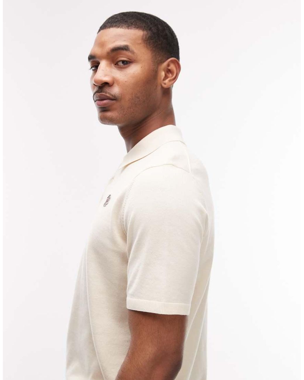 Paul Smith White Zebra Logo Short Sleeve Sweat Polo T-Shirt for men