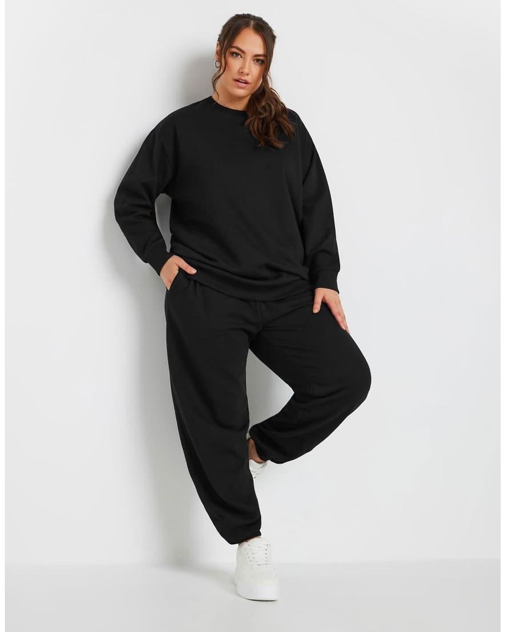 Yours Clothing Black Cuffed Joggers