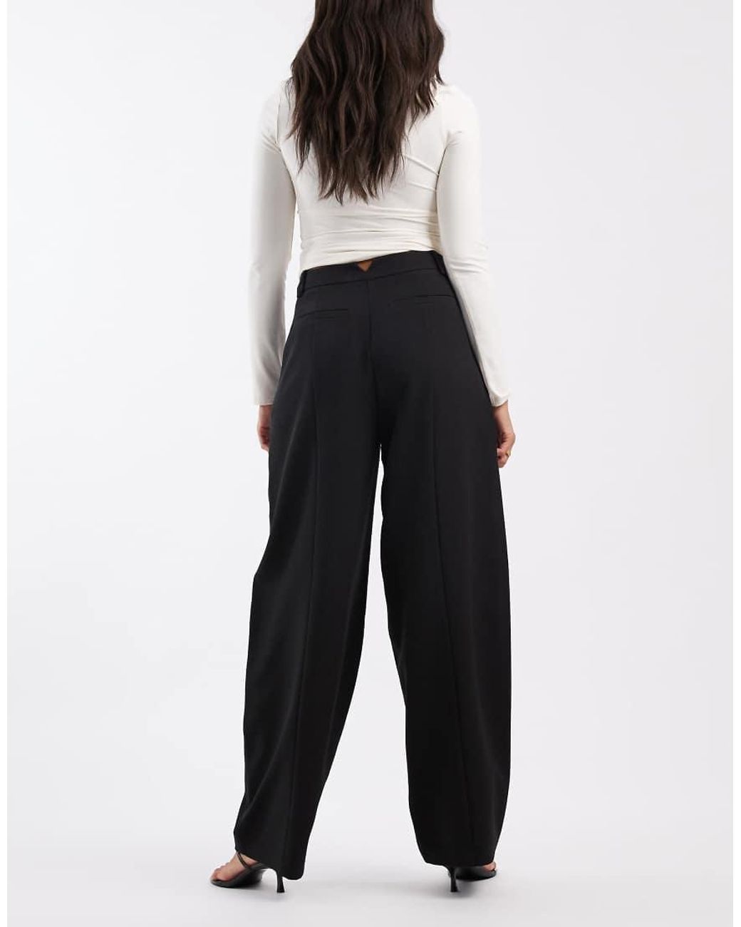 ASOS Black Tailored Extreme Cocoon Pintuck Trousers