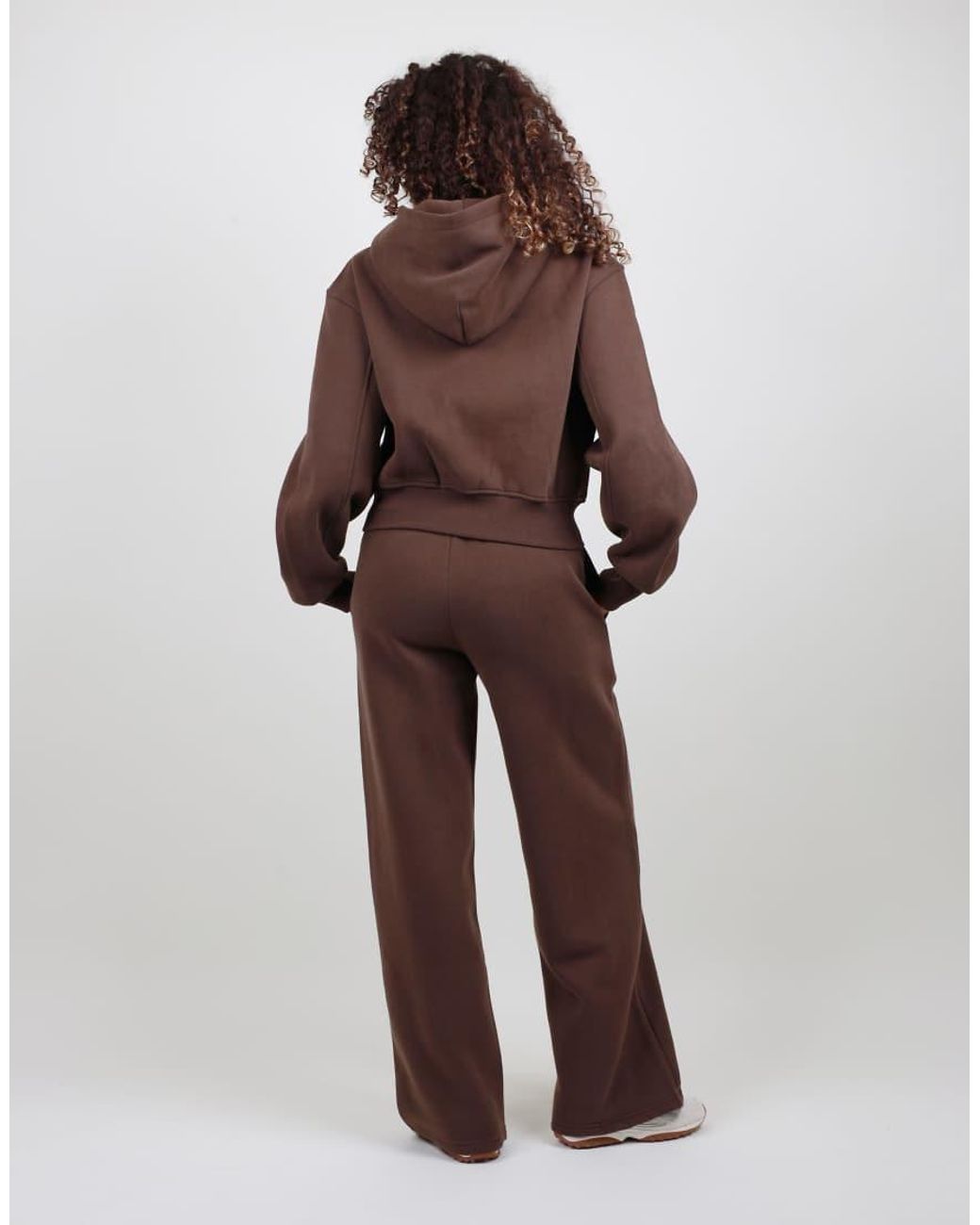 SIMMI Brown Drop Shoulder Zip Hoodie