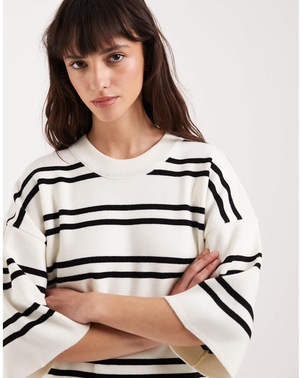 ASOS Gray – kompaktes, strukturiertes oversize-t-shirt aus strick
