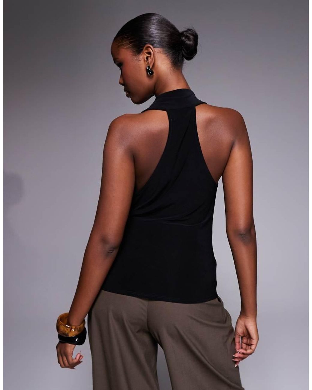 River Island Gray Halterneck Top