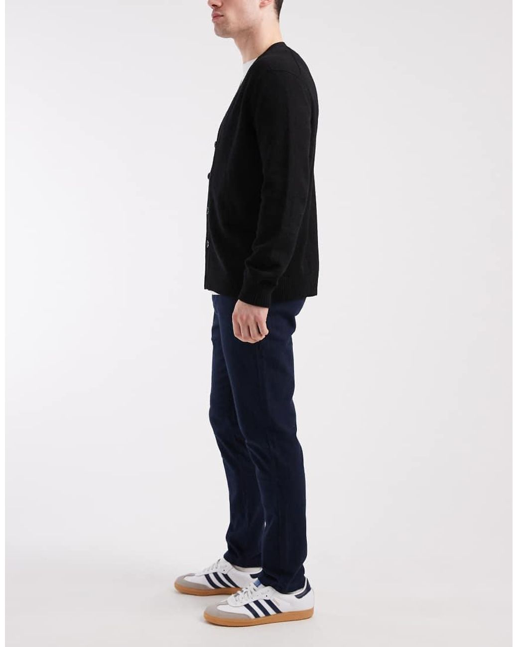 Jack & Jones Black Slim Fit Herringbone Chino for men