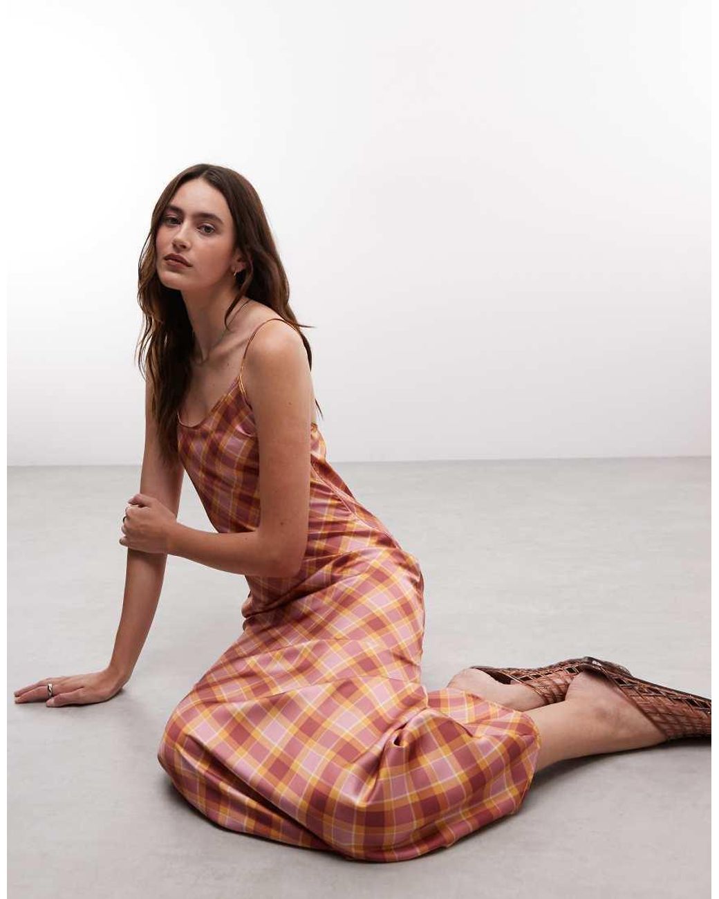 Reclaimed Vintage Pink Satin Slip Dress