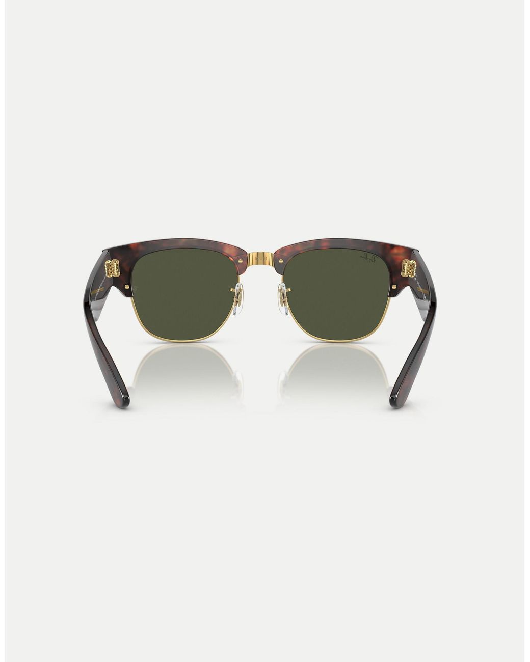 Ray-Ban Green – clubmaster – sonnenbrille mit schildpattmuster und gold mit grünen gläsern