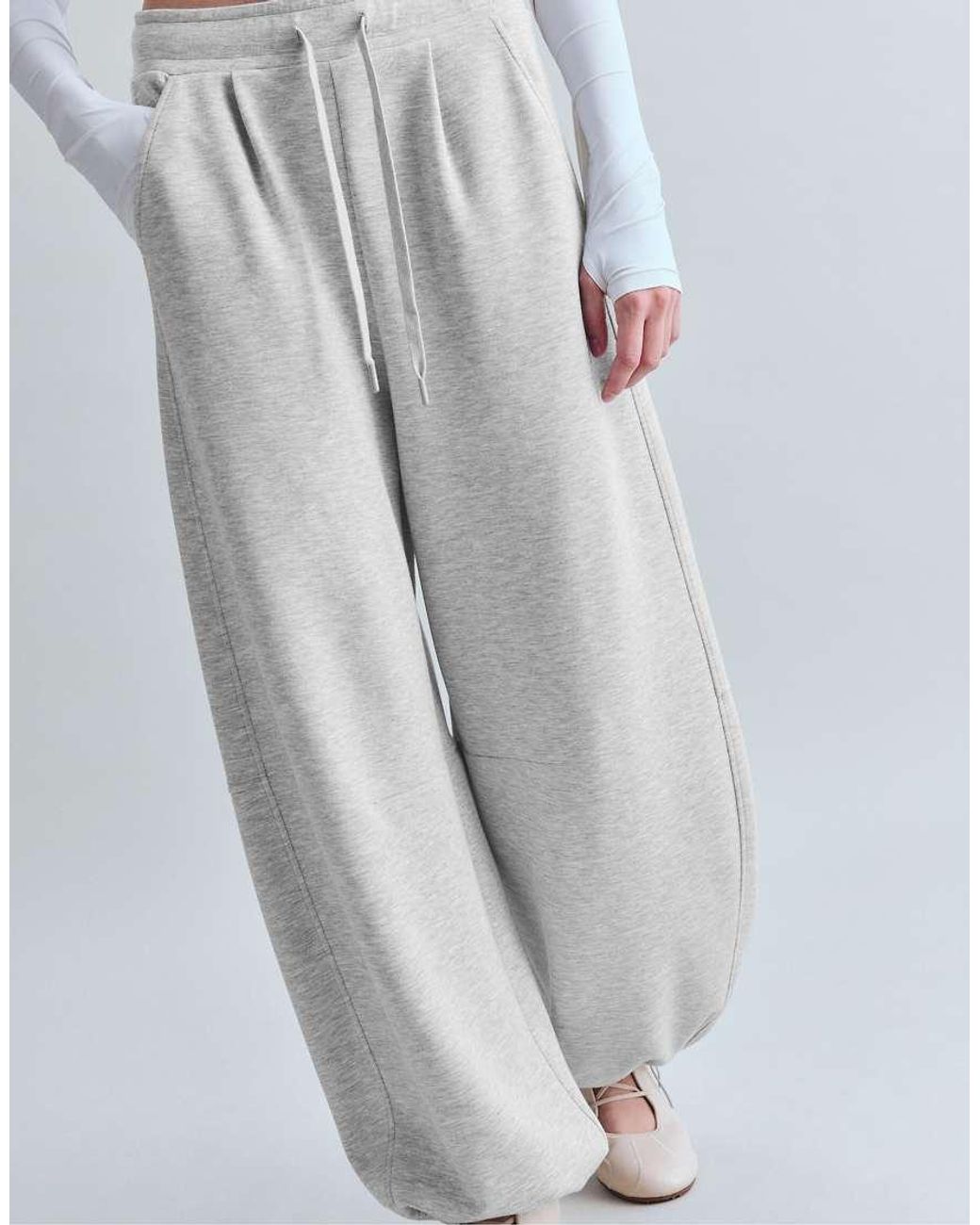 Stradivarius Gray Soft-touch Barrel jogger Trousers