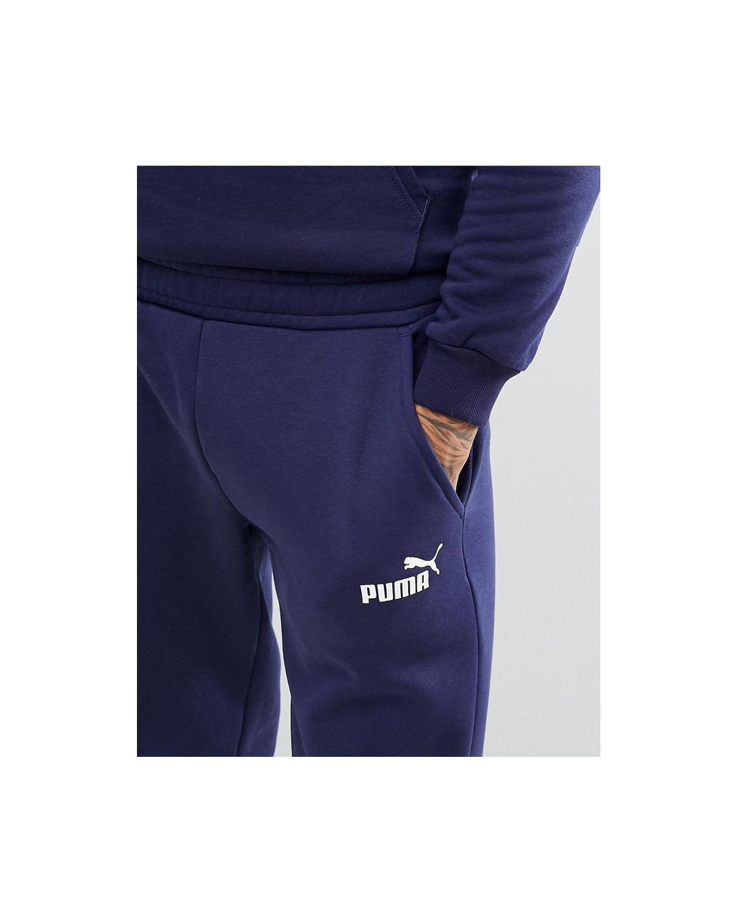 puma essentials slim fit joggers in black