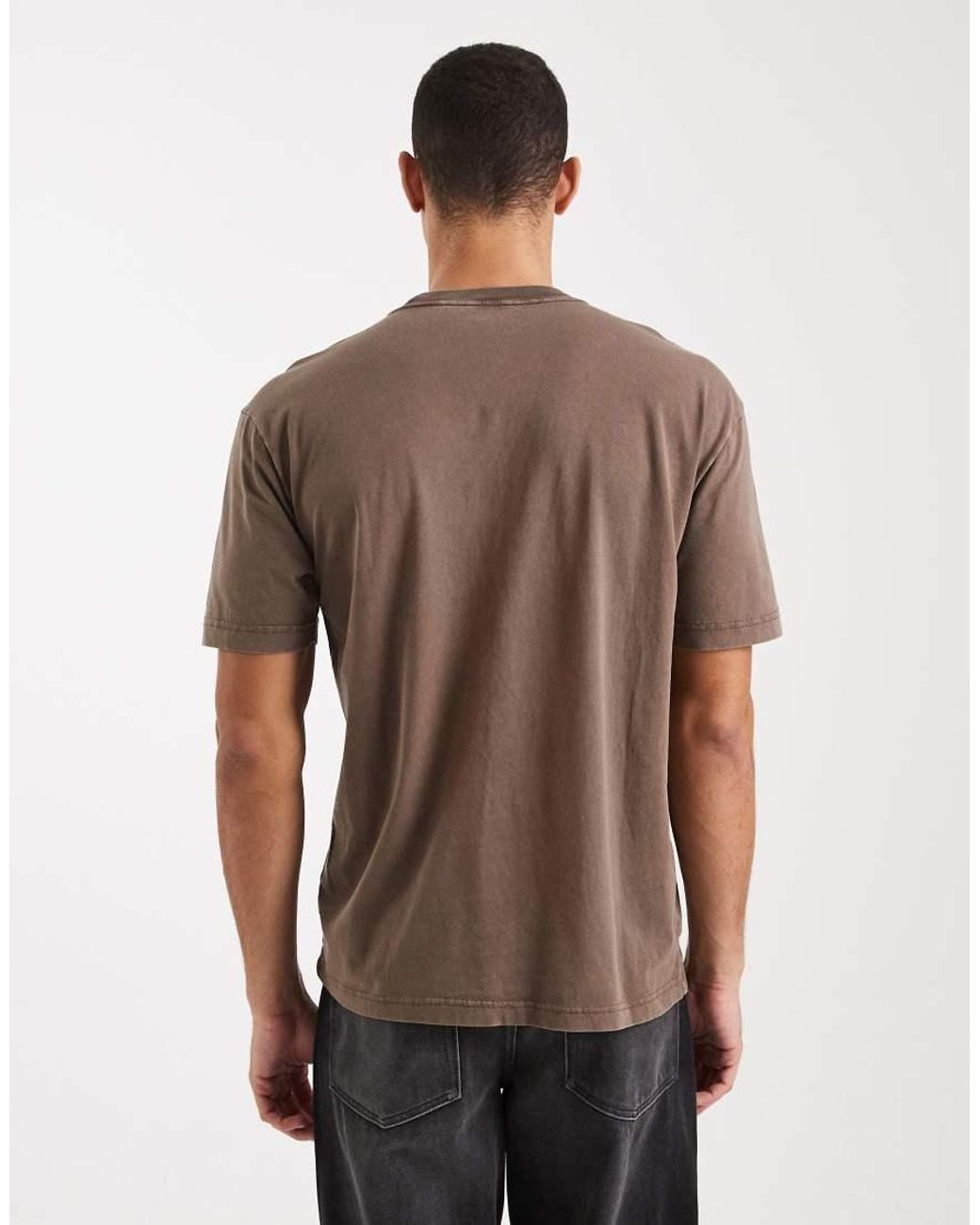 Hollister Brown Boxy Oversized Short Sleeve F1 Mclaren T-Shirt for men