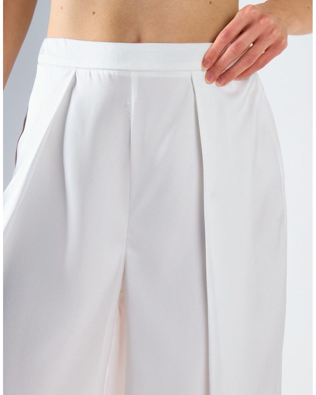 NARRATED White Wide-Leg Trousers