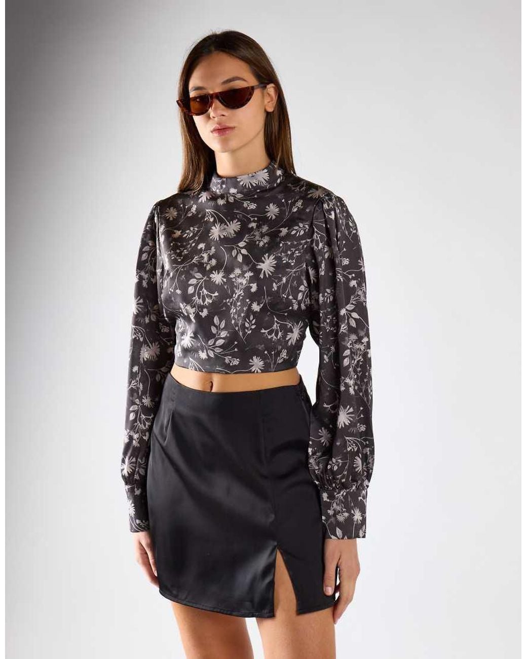 Glamorous Black Side Slit Mini Skirt