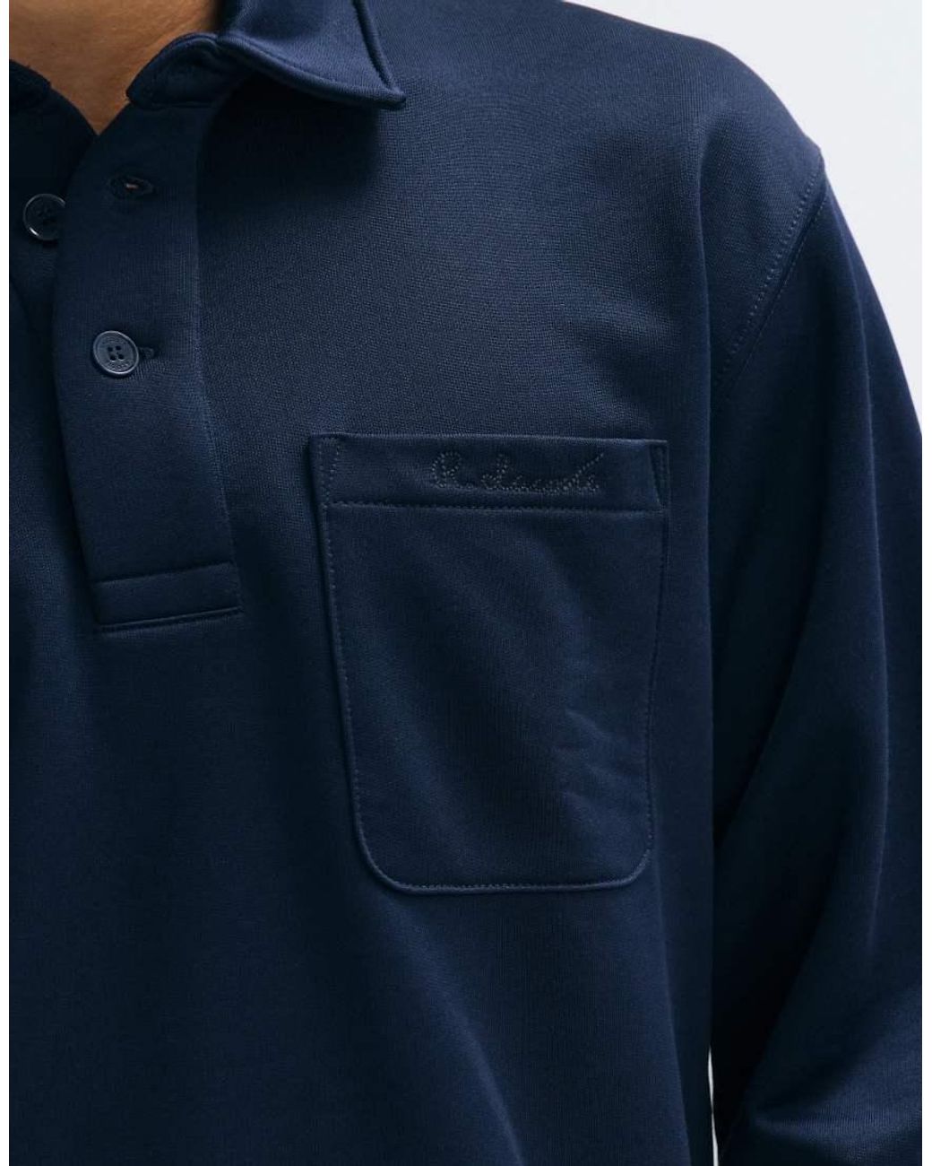 Lacoste Blue Embroidered Detail Gathered Sweatshirt for men