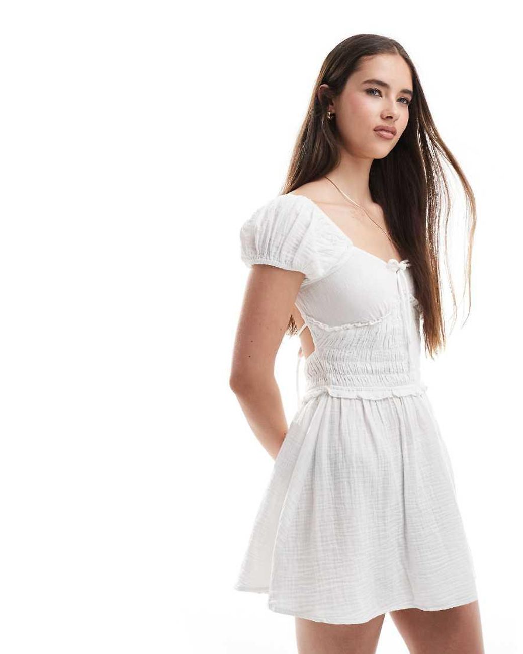 Cotton On Blue Charlie Open Back Mini Sundress
