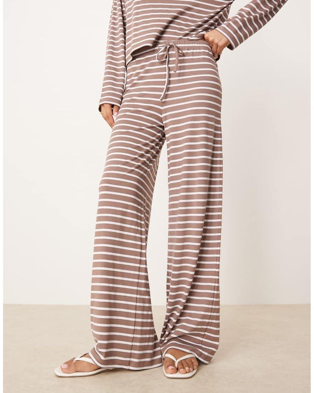 ASOS Pink Stripe Wide Leg Trousers Co Ord