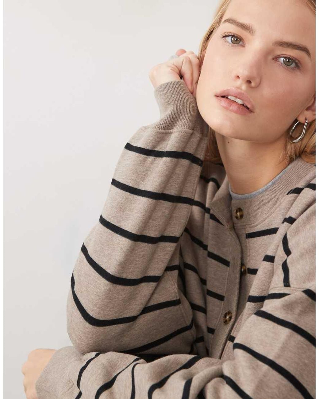 Abercrombie & Fitch Gray Boxy Sweat Cardigan
