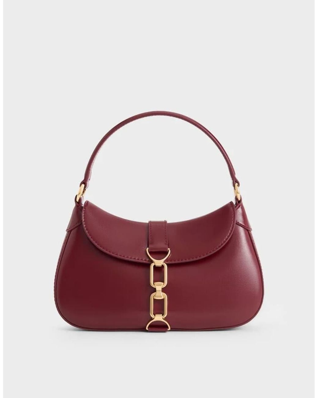 Charles & Keith Purple Agatha Chain Accent Bag
