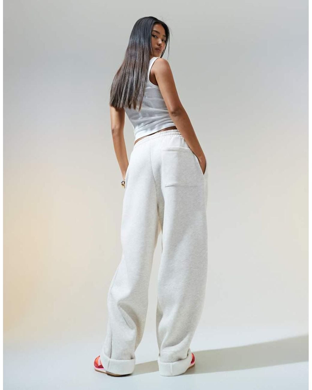 ASOS White Oversized jogger With Turnback Hem Detail