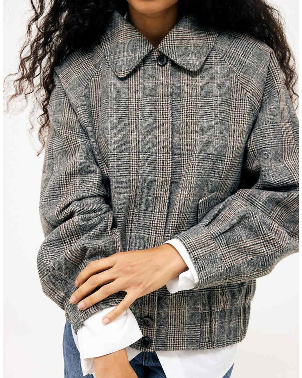 NA-KD Gray Raglan Sleeve Wool Blend Jacket