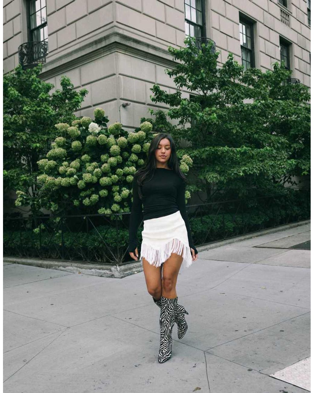 ASOS White Satin Low Rise Fringe Mini Skirt