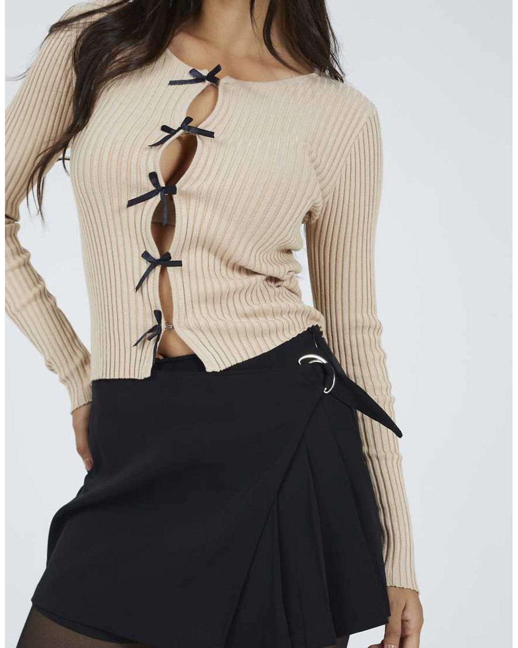 Brave Soul Black Pleated Wrap Over Skort