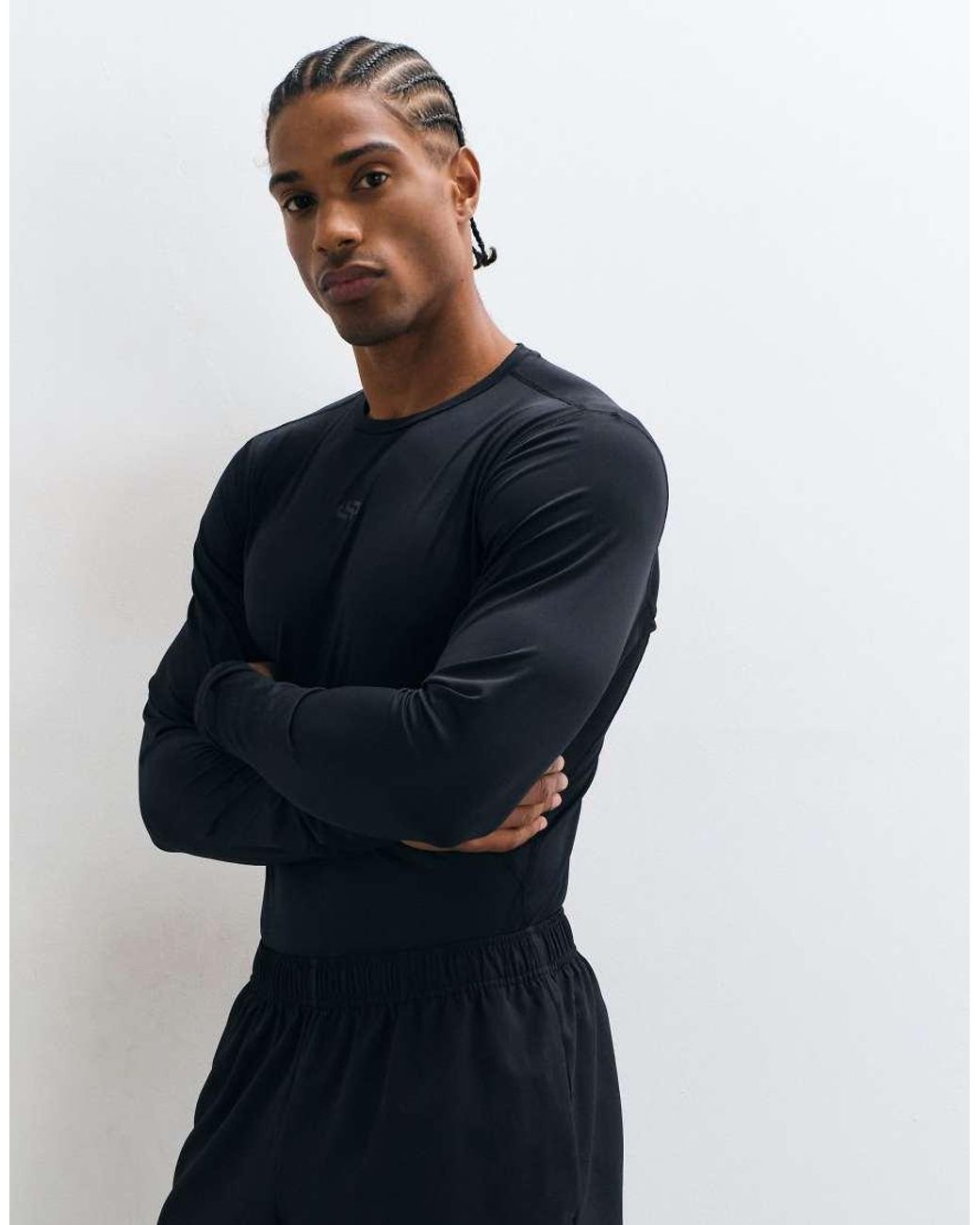 Jack & Jones Blue Sports Baselayer Long Sleeve Jersey T-shirt for men
