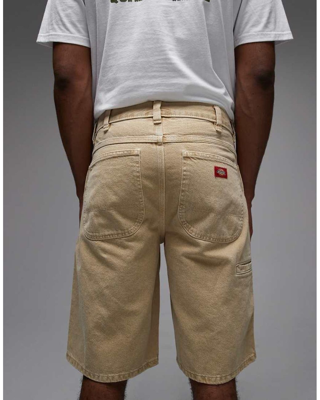 Dickies White 13 Inch Loose Jean Shorts for men