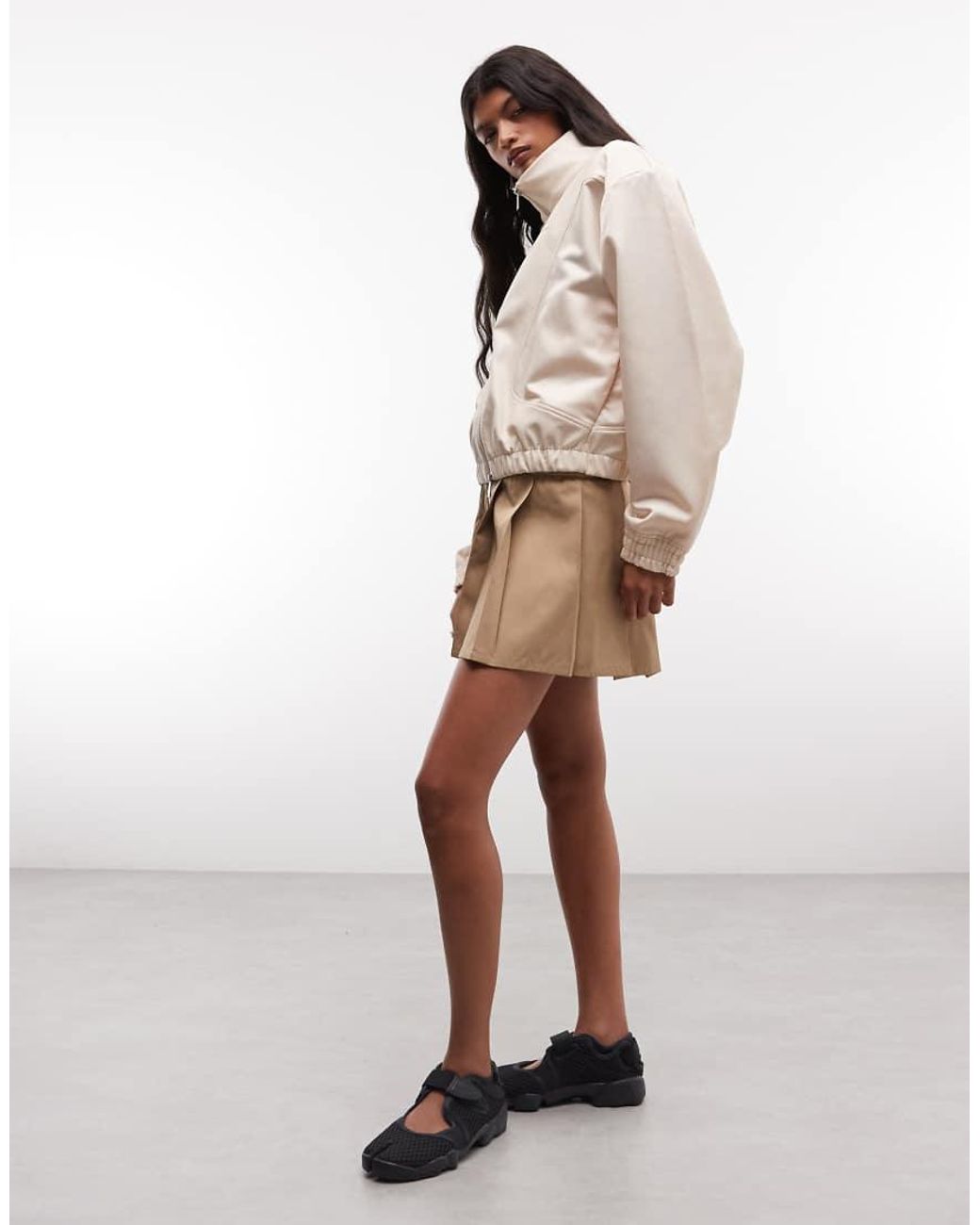 Nike Natural Flight Faux Leather Bomber Jacket