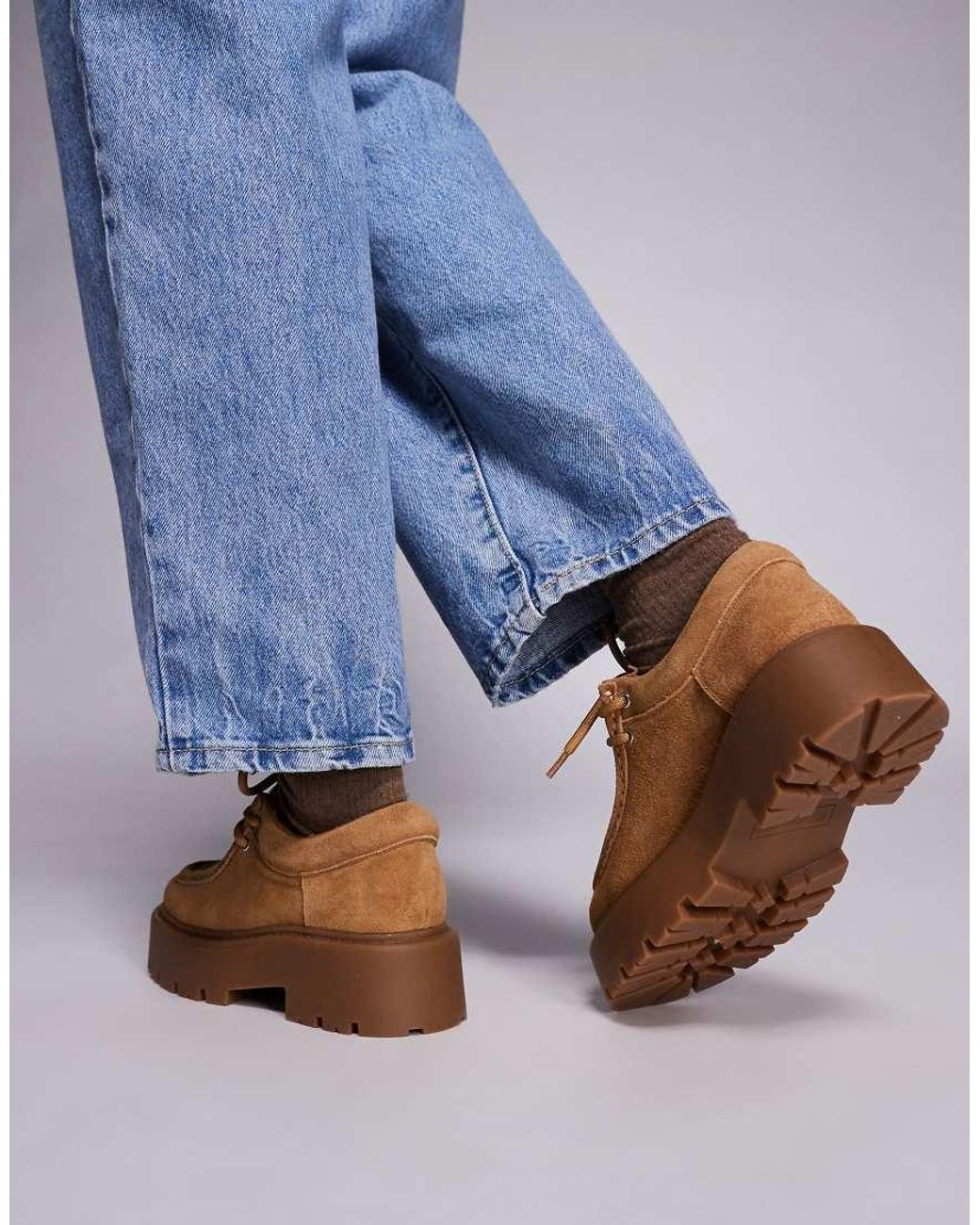 Steve Madden Blue Offsetter Lace Up Chunky Loafers