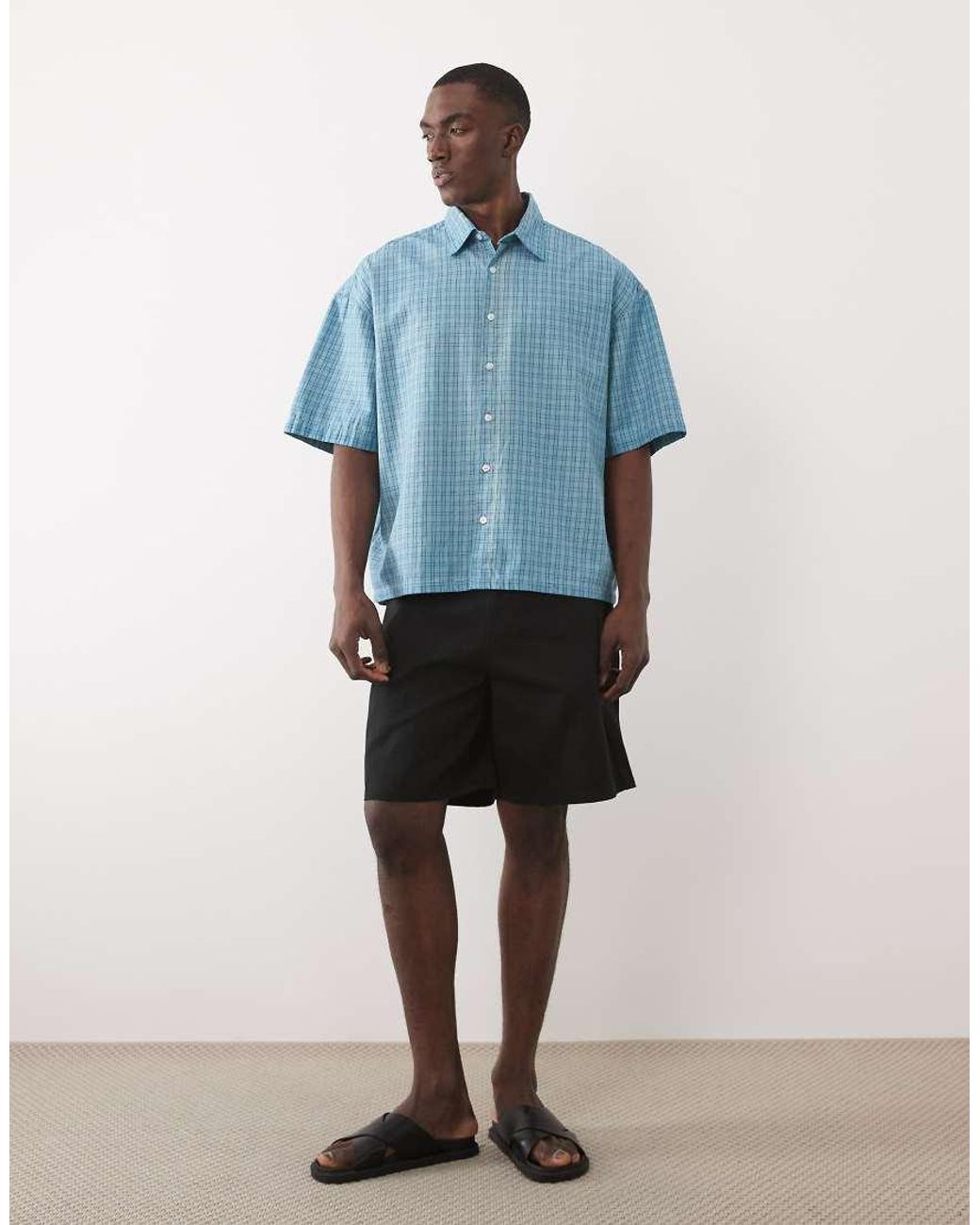 Jack & Jones Blue Overdye Plaid Shirt for men