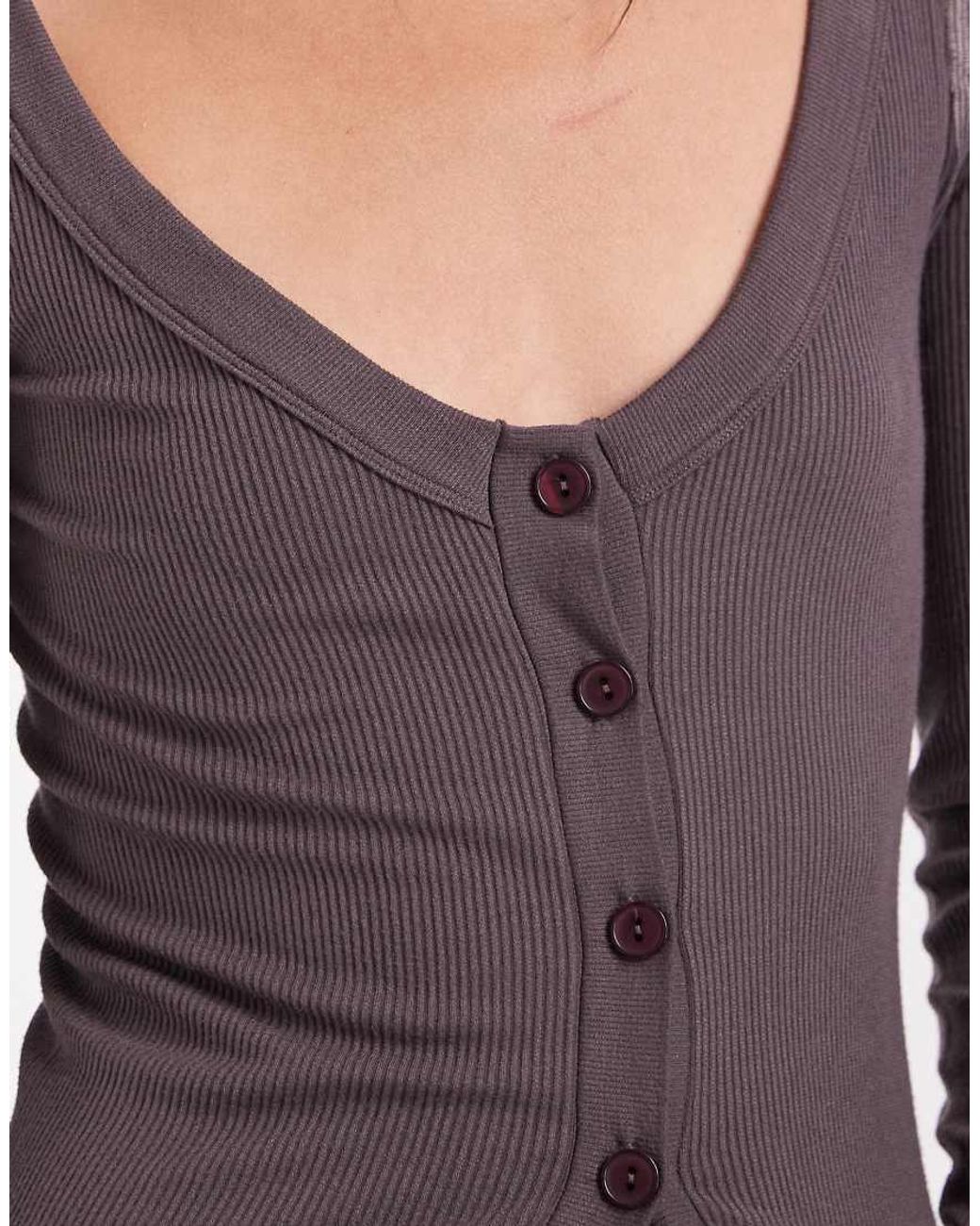 ASOS Blue Seamless Rib Deep V Cardigan