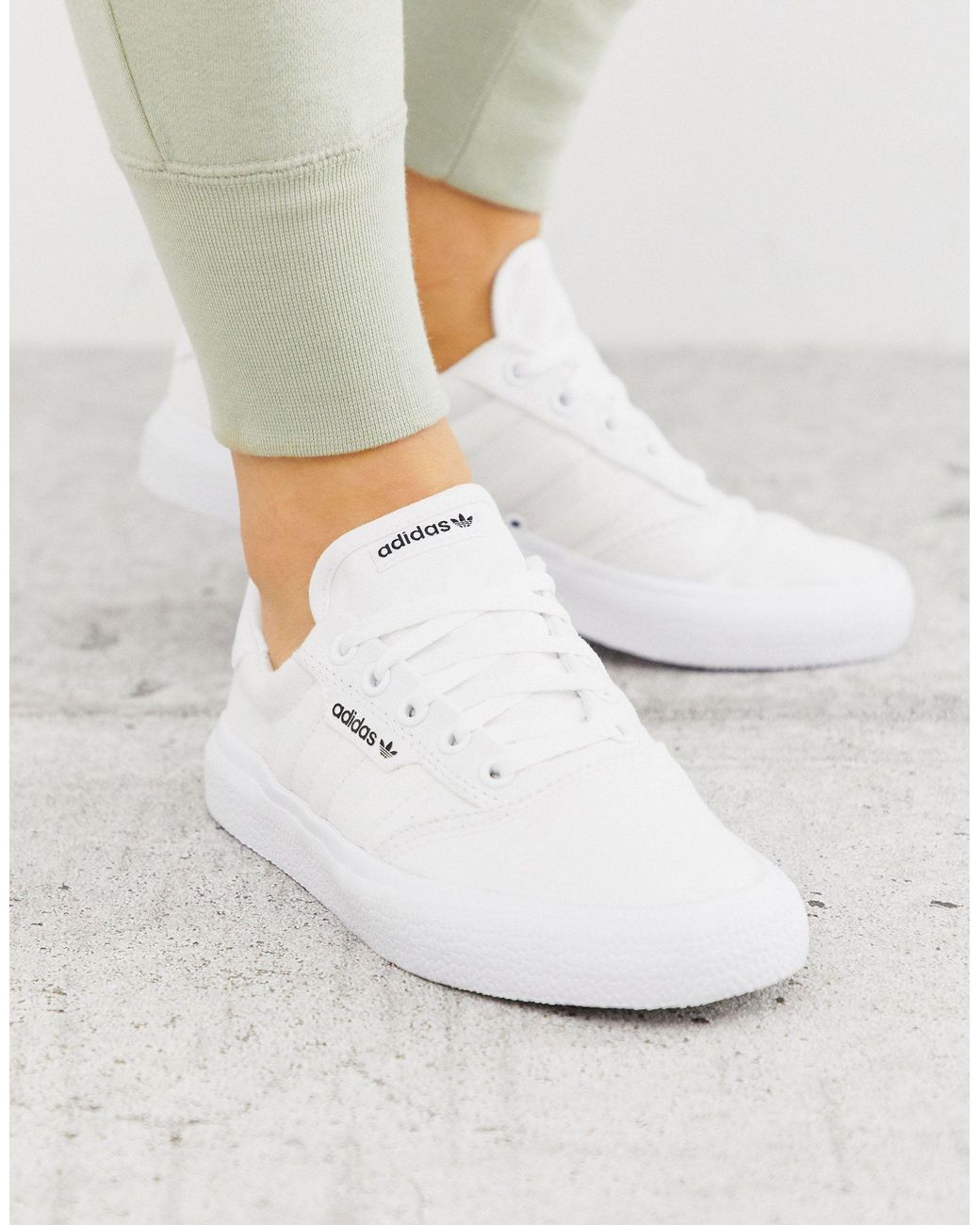 adidas Originals Canvas 3mc In Triple White - Save 13% - Lyst