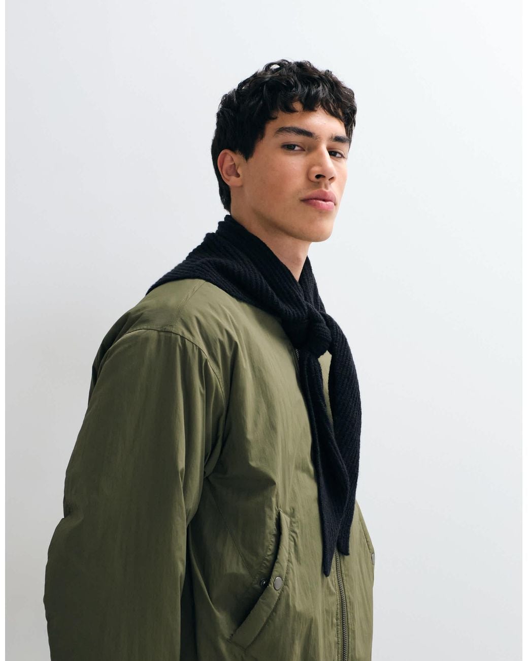 ASOS Green Rib Triangle Scarf for men