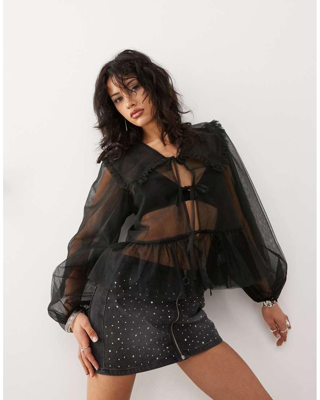 sheer blouse asos