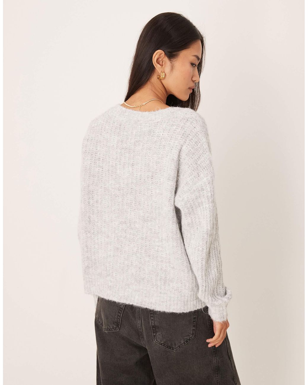 Vila Natural – flauschiger oversize-strickpullover