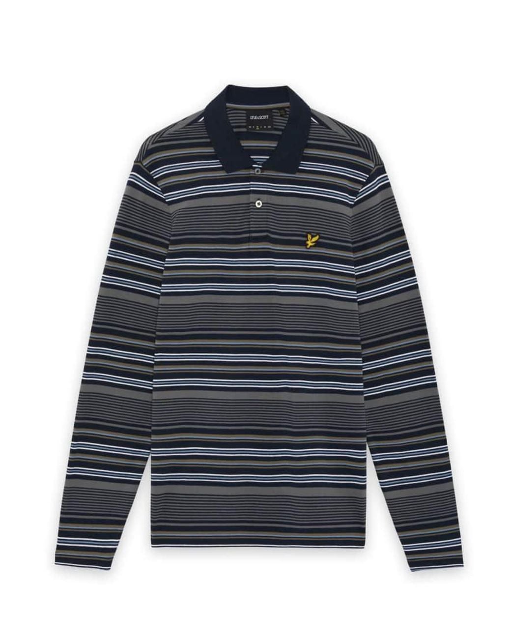 Lyle & Scott Blue Ls Polo Shirt Multi Stripe Long Sleeve Polo Shirt for men