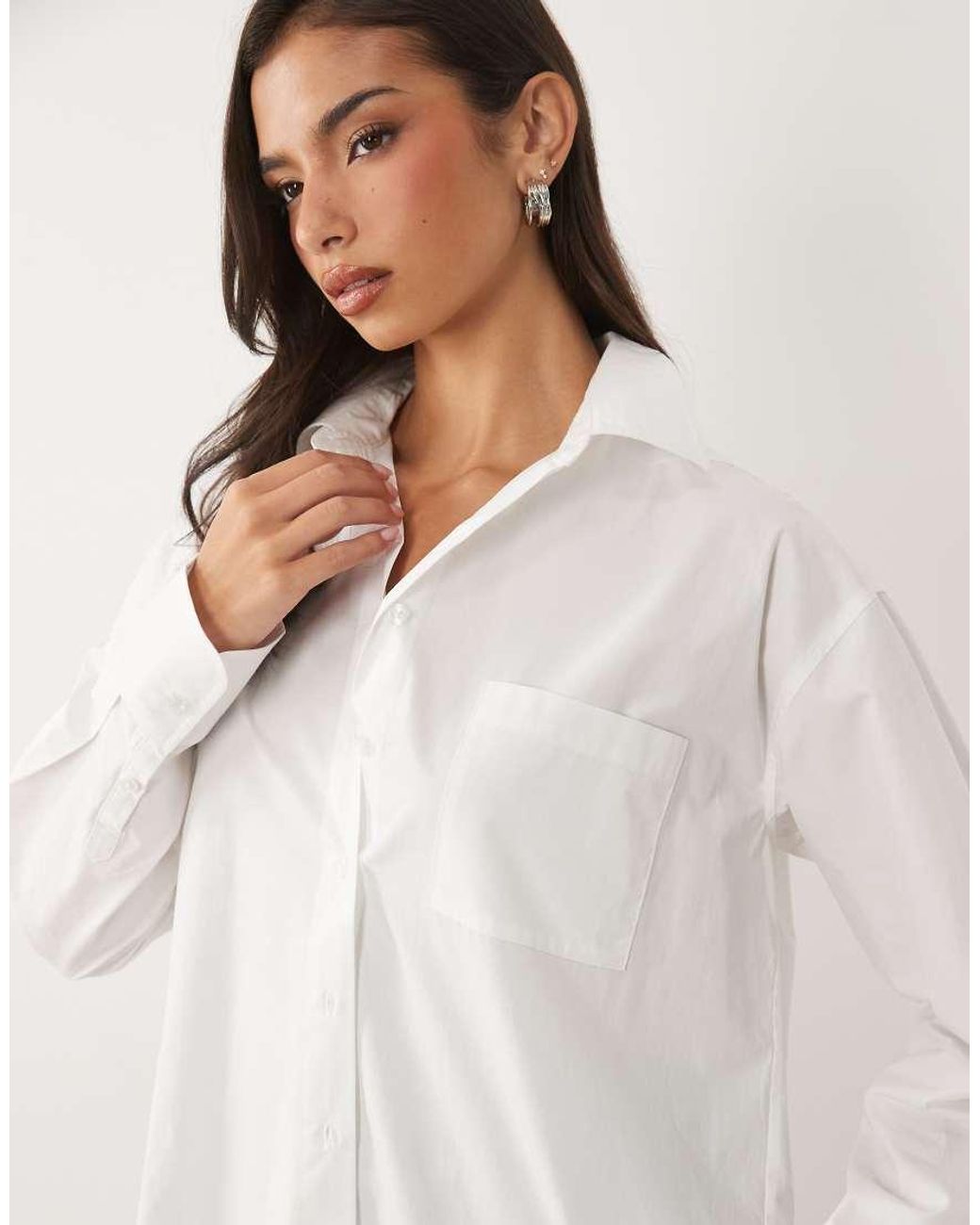 GOOD AMERICAN White Poplin Shirt